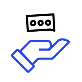 Object hovering above a hand facing upwards