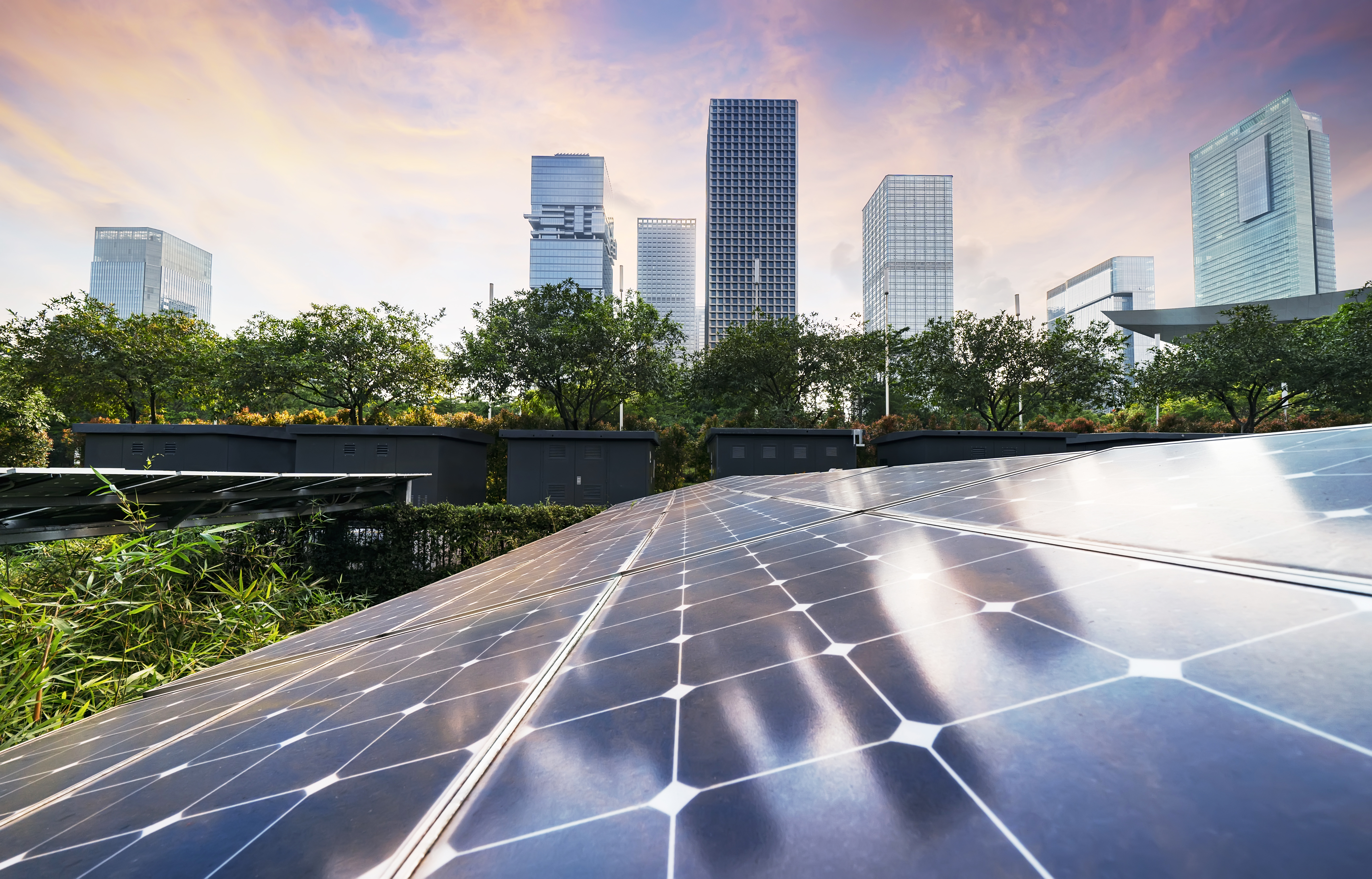 Cityscape of green tech in China